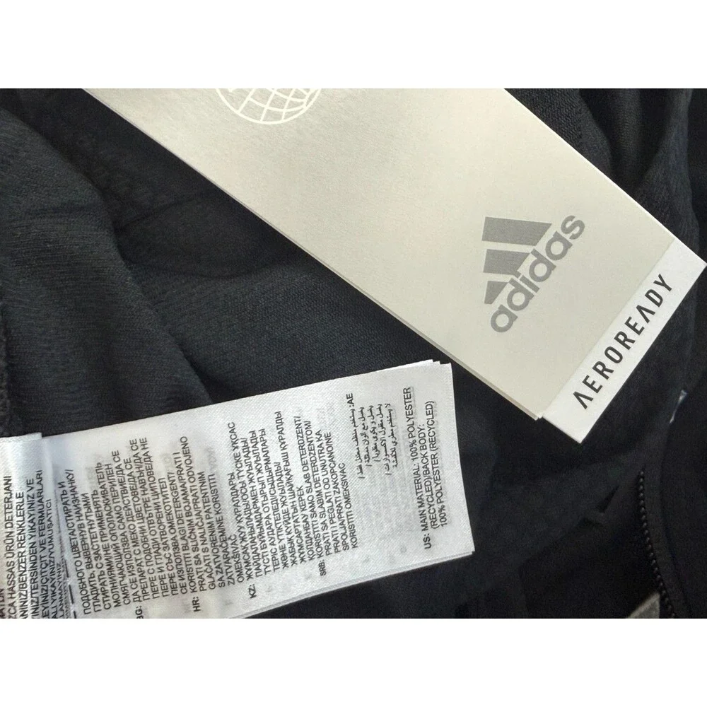 adidas AEROREADY Track Jacket XL Black White 3 Stripes Full Zip NWT
